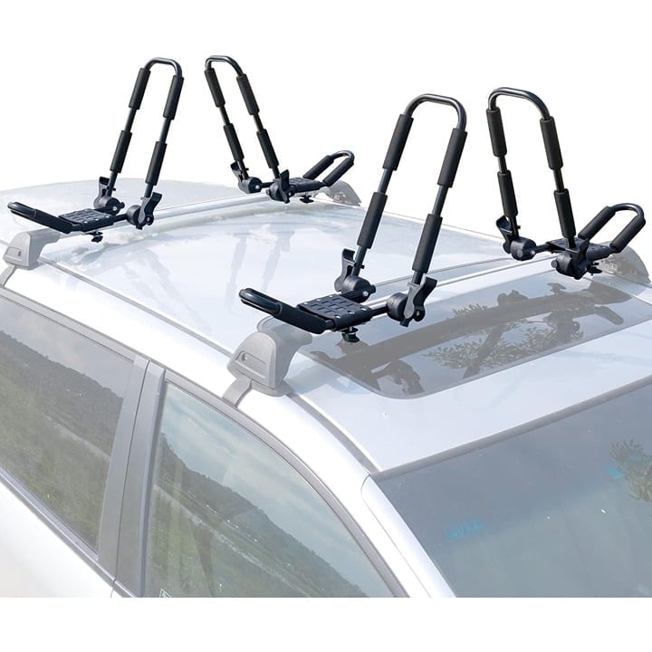 Leader Accessories Folding Kayak Rack 4 PCS Set SUV Car And Truck Crossbar