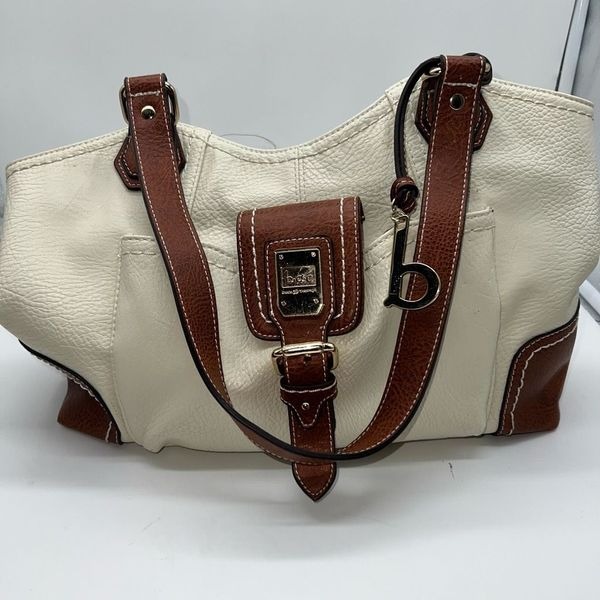 BOC Leather Satchel Handbag with Gold Tone Hardware
