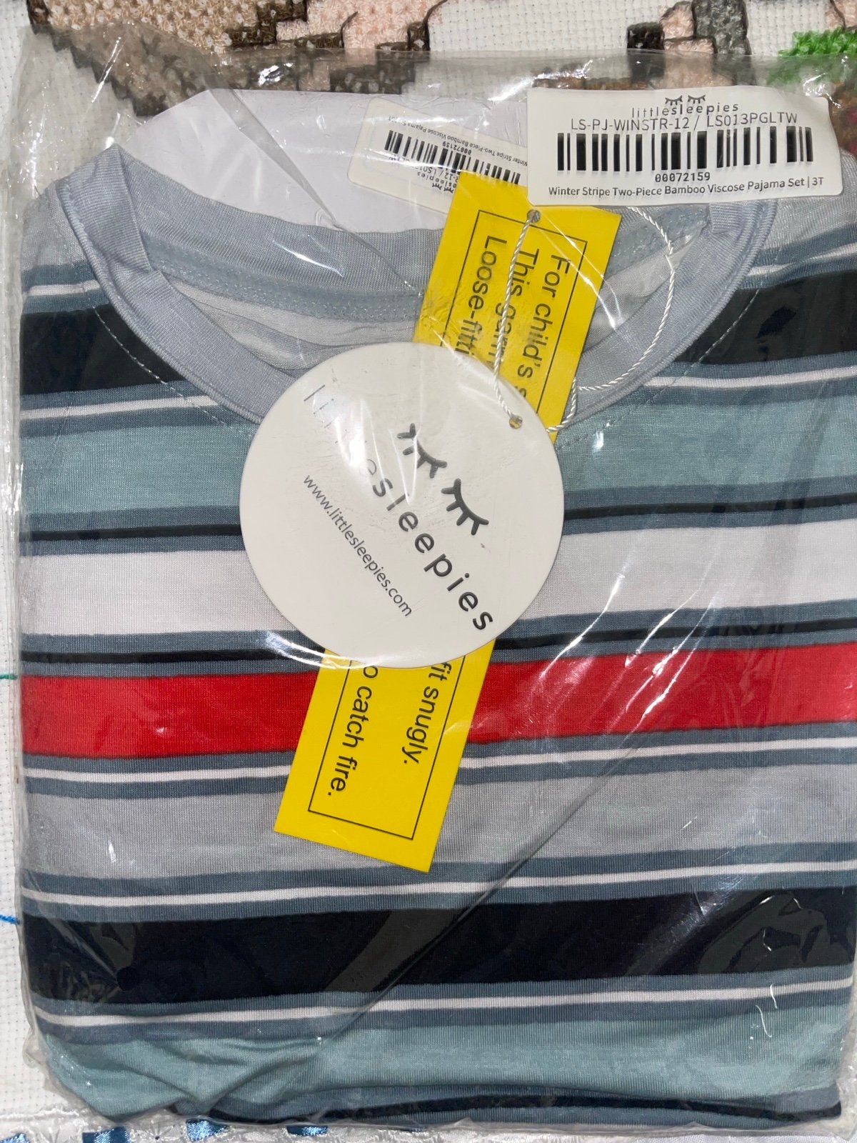 Little Sleepies Winter Stripes 3T