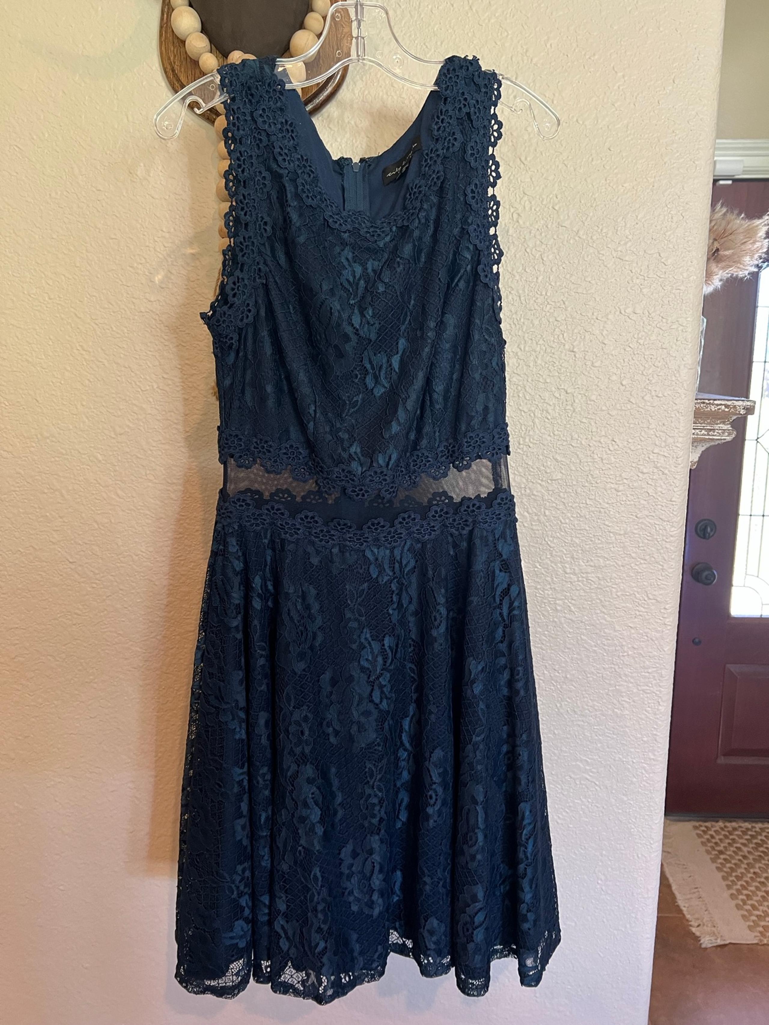 New Navy Lace City Triangle Dress