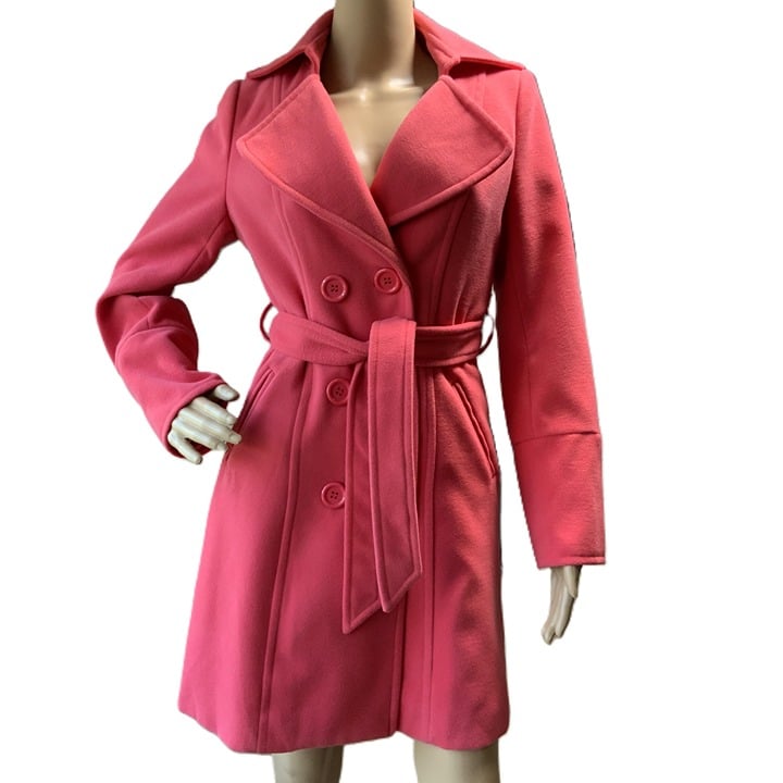 Countess Fuchsia Double Breasted Belted Trenchcoat Soft Girl Womens Coat Small