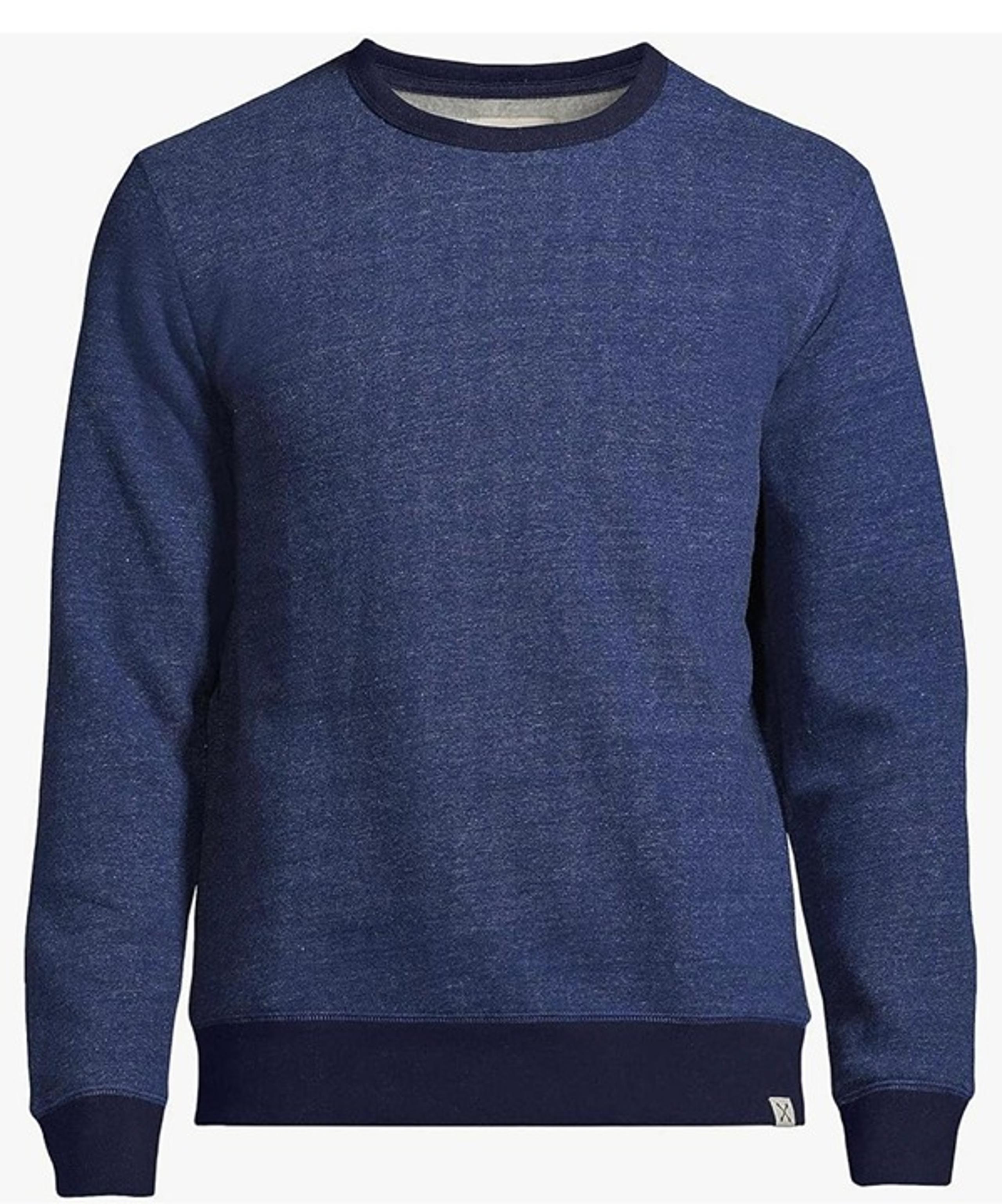 Lands' End Men's Crewneck Sweatshirt, Midnight Blue Heather, (US, Alpha, Small)