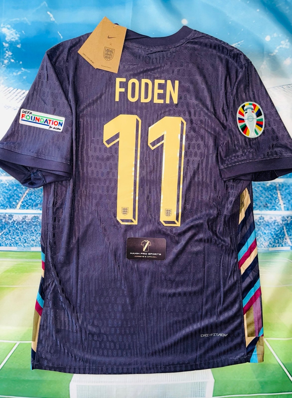 England EURO 2024 Away Purple #11 FODEN Nike Football Soccer Jersey - XL PV