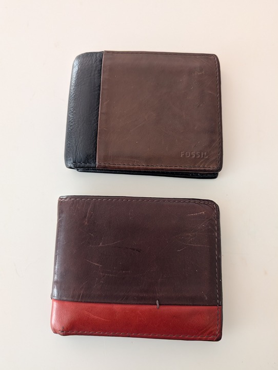 Pair of Leather Fossil Wallets (bifold and trifold)