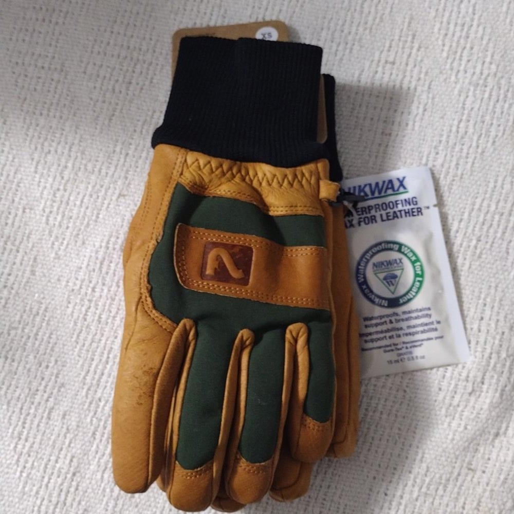Nwt Flylow Magarac Glove Natural/Pine Mens Leather Work Gloves Size XS
