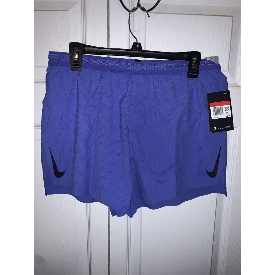 NIKE Men's AEROSWIFT 4” RUNNING SHORTS CJ7840-673 Blue Split Size L