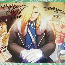 Signed x3 Chris Sabat Armstrong Fullmetal Alchemist FMA 8x10 Photo Auto BAS JSA