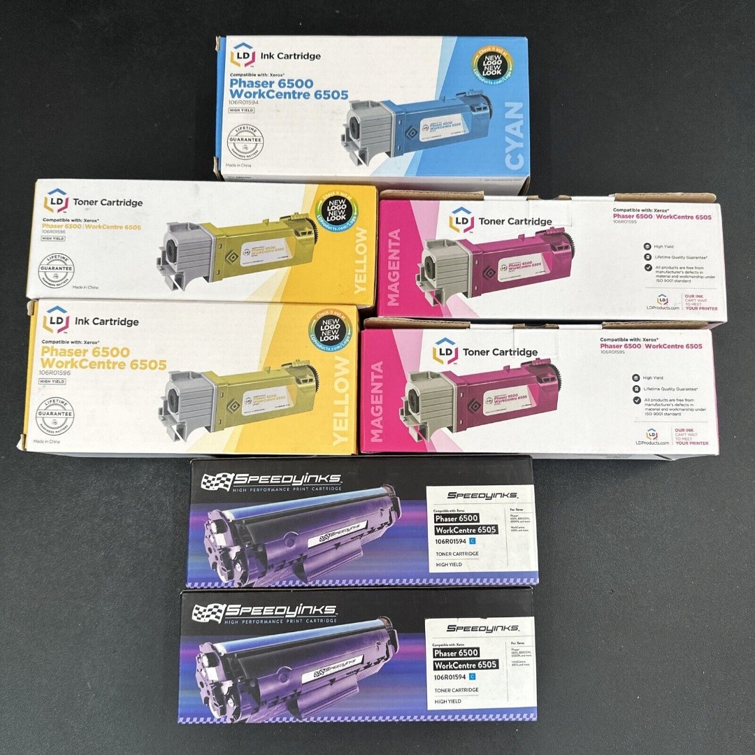 7 Toner Cartridge Set For Xerox WorkCentre 6505N Phaser 6500