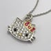 SANRIO Hello Kitty Diamonique CZ Necklace Sterling Silver Cute Charm Necklace