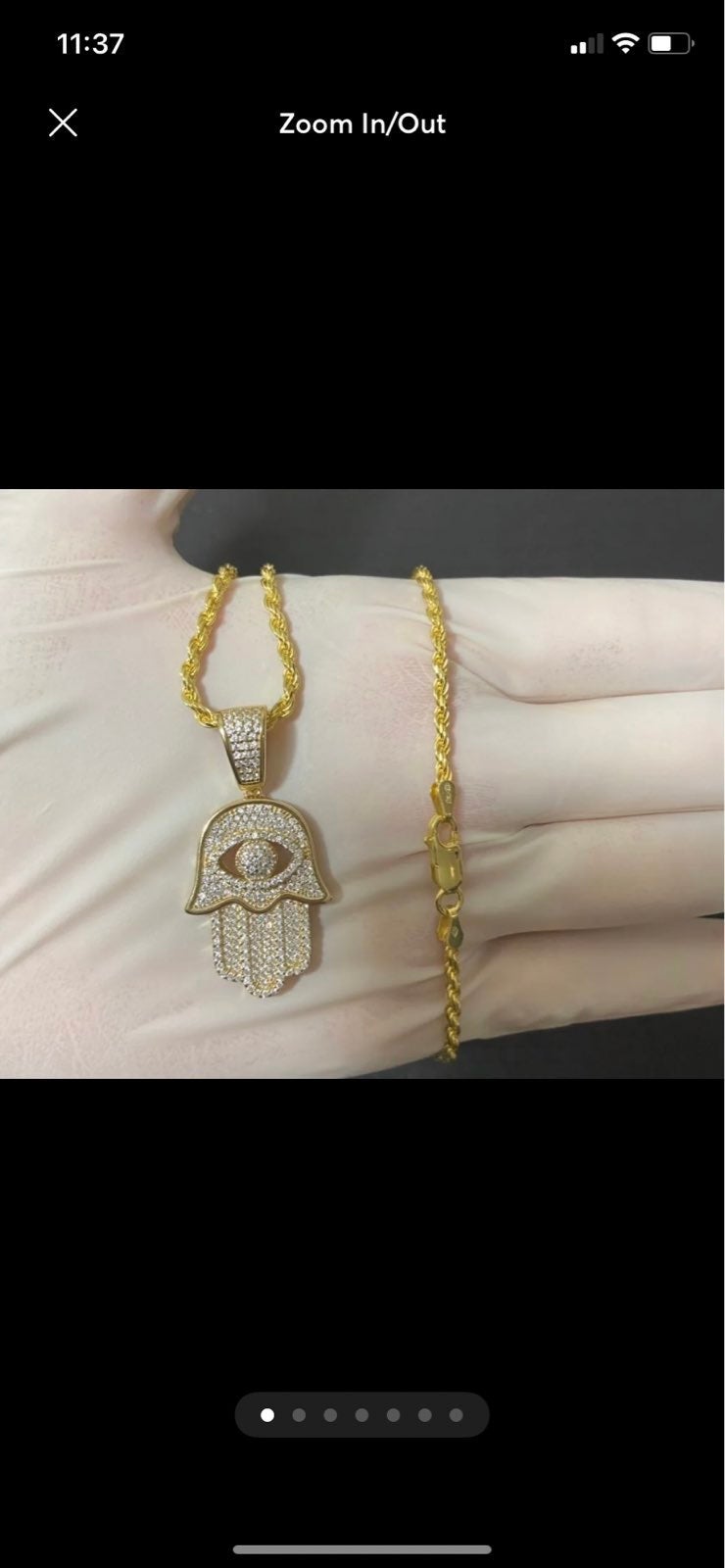 14k gold diamond hand hamsa Necklace