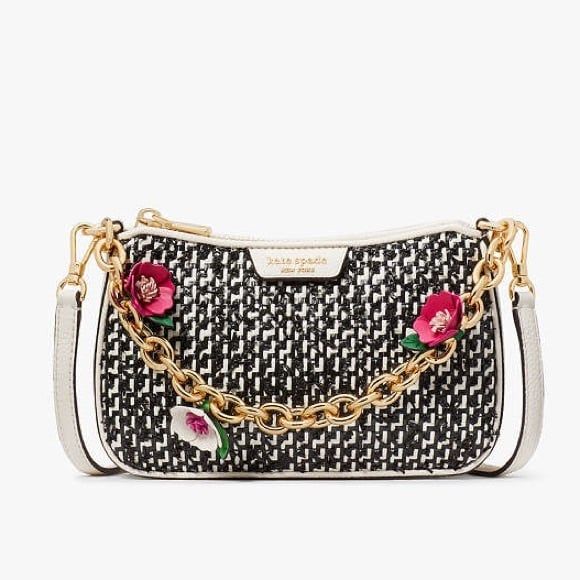 kate spade NWT 278 MSRP Jolie Raffia Tweed Small Convertible Crossbody