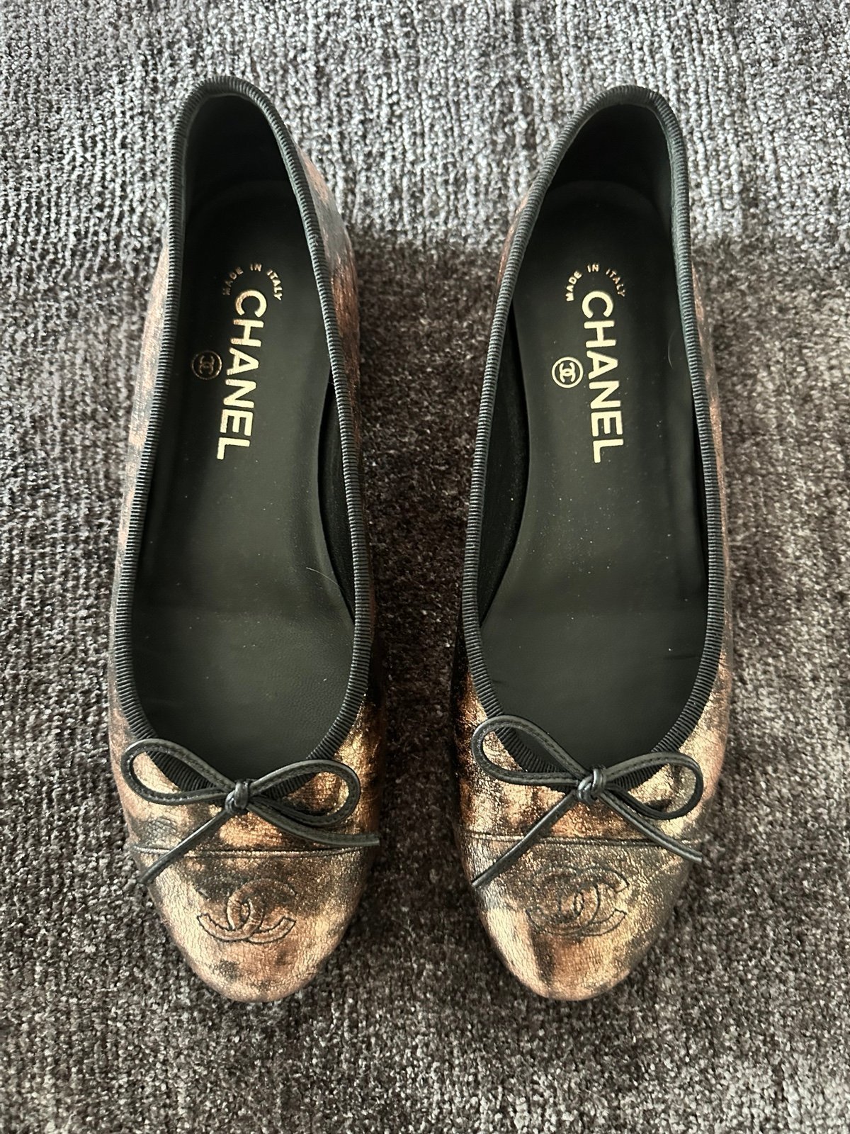 Chanel ballet flats brown copper black EU 39 US 8.5