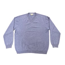 Turnbury Men’s 100% Cashmere V-Neck Pullover Sweater Light Blue Large Soft Cozy