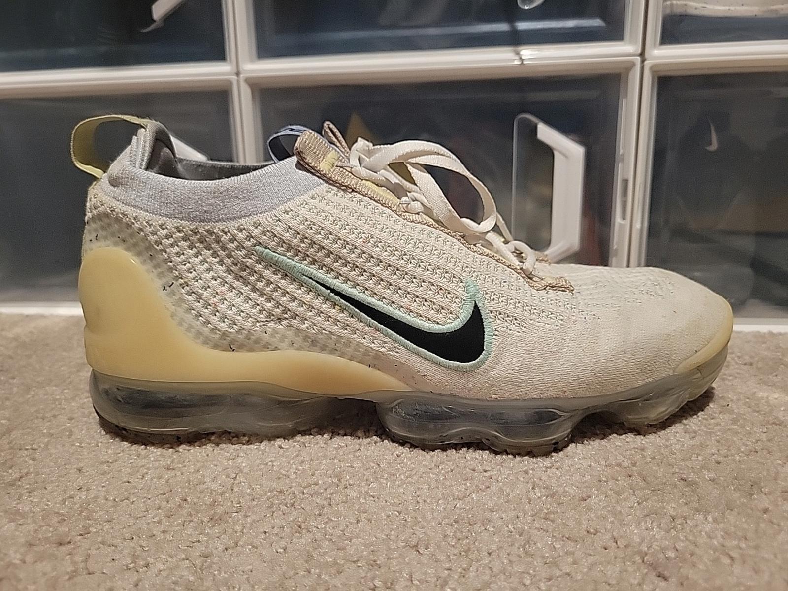 Size 10 - Nike Air VaporMax 2021 Flyknit Mismatched Swoosh - White