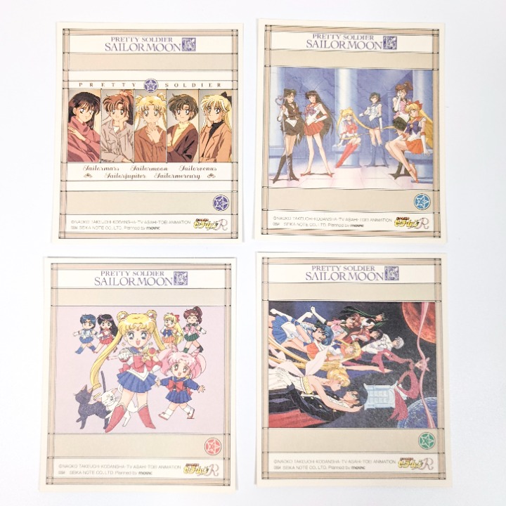 Rare 1993 Sailor Moon R Vintage Seika Note 0394 Cassette Tape Cards 4pc Full Set