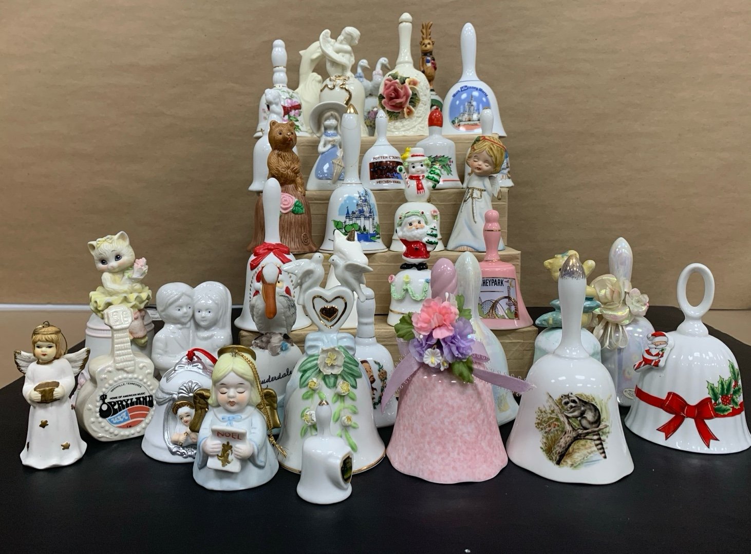 Vintage 36pc Lot Collectible Decorative Porcelain Bells Japan Thailand Taiwan
