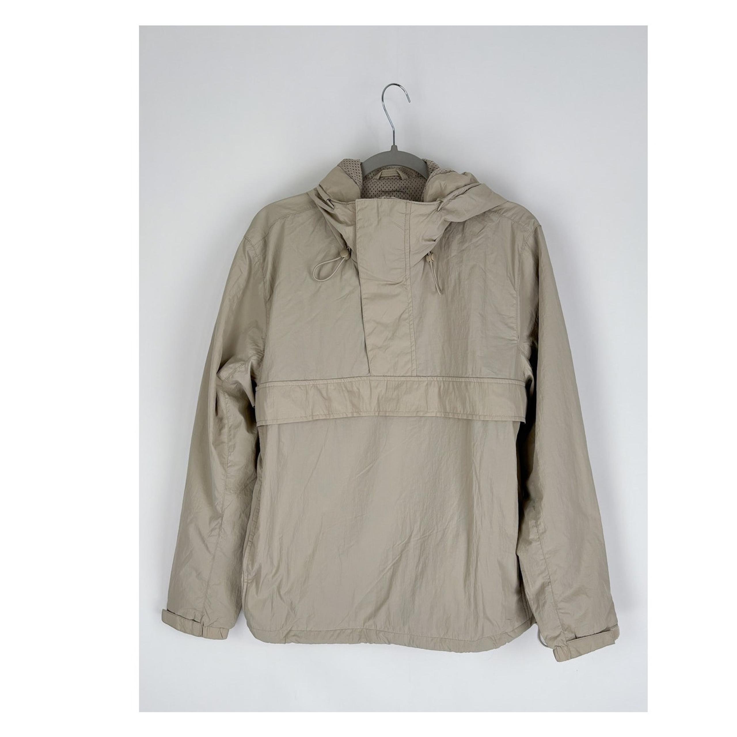 Hollister All Weather Nylon Jacket Taupe Mens Size Medium New Hooded
