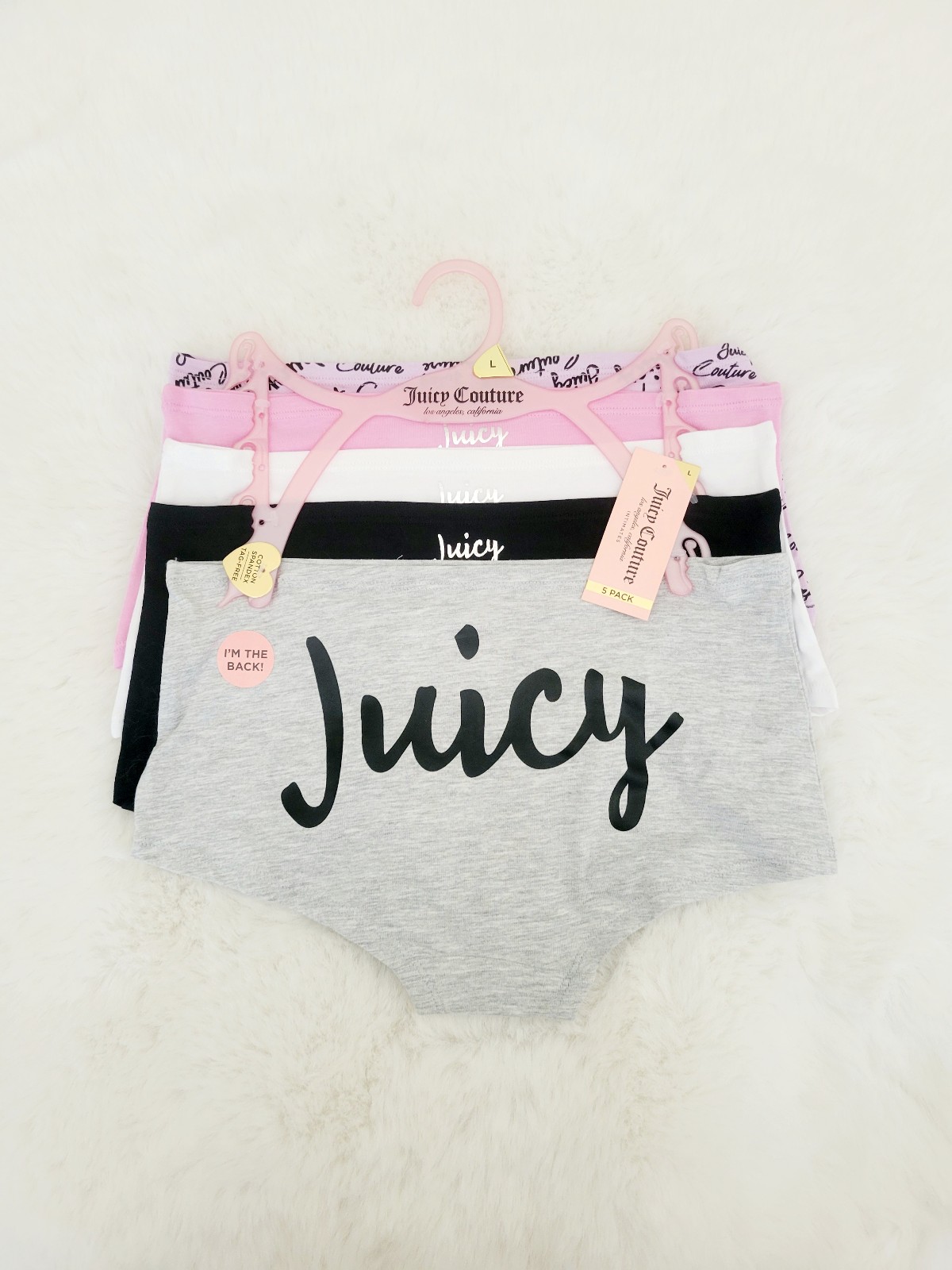 JUICY COUTURE BRAND NEW 5-PACK BOYSHORTS SIZE L