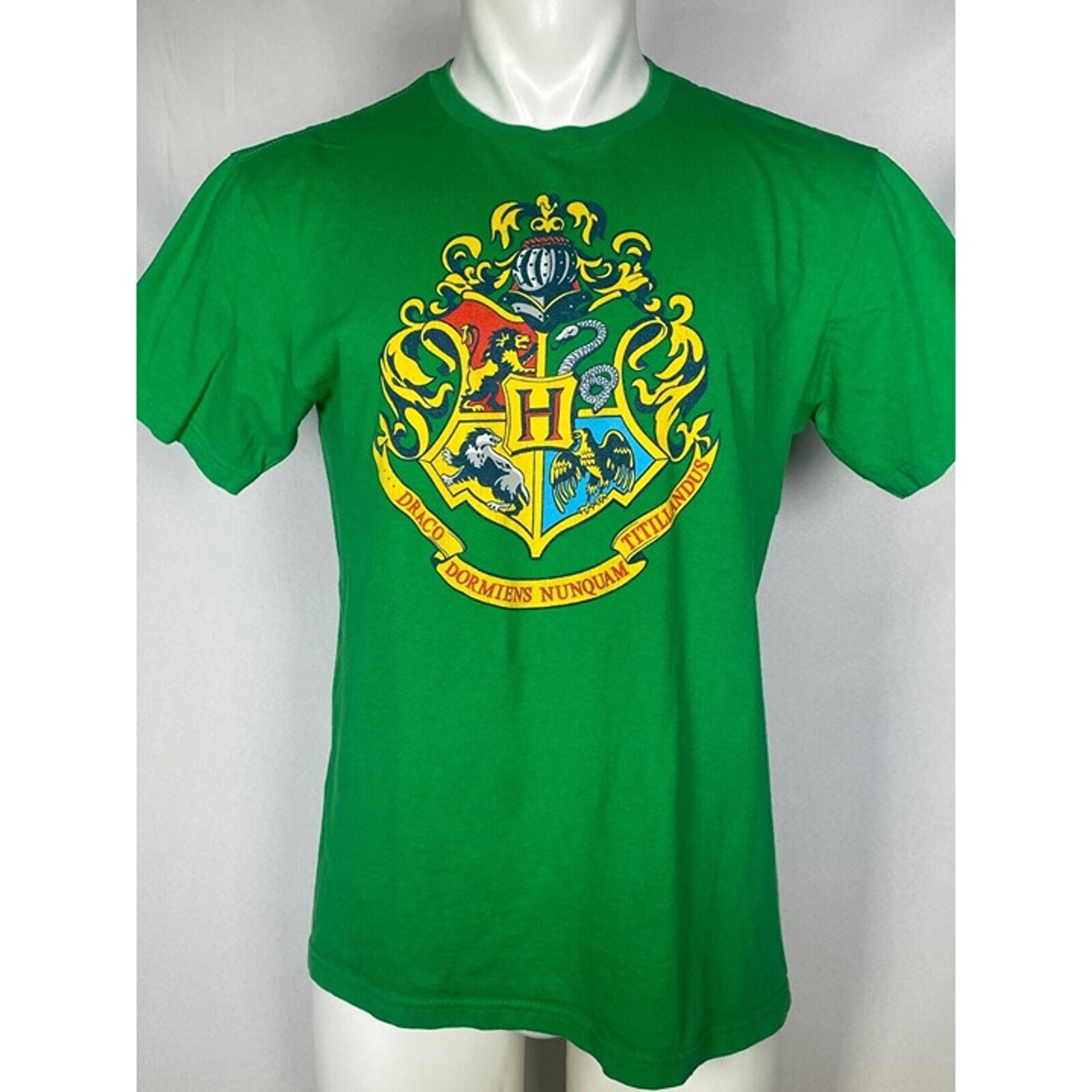 Harry Potter Green Hogwarts School Crest T-Shirt Men's MEDIUM
