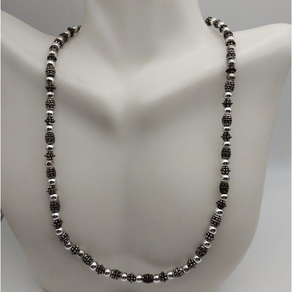 Sterling silver beaded necklace