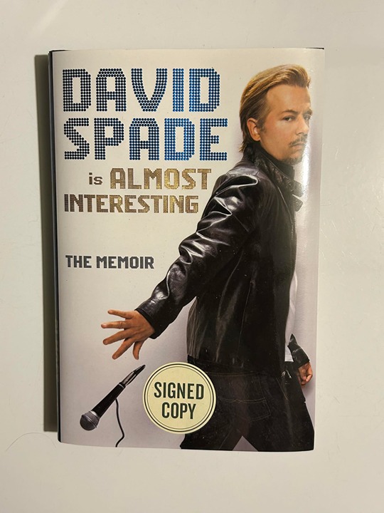 David Spade signed Book Almost Interesting