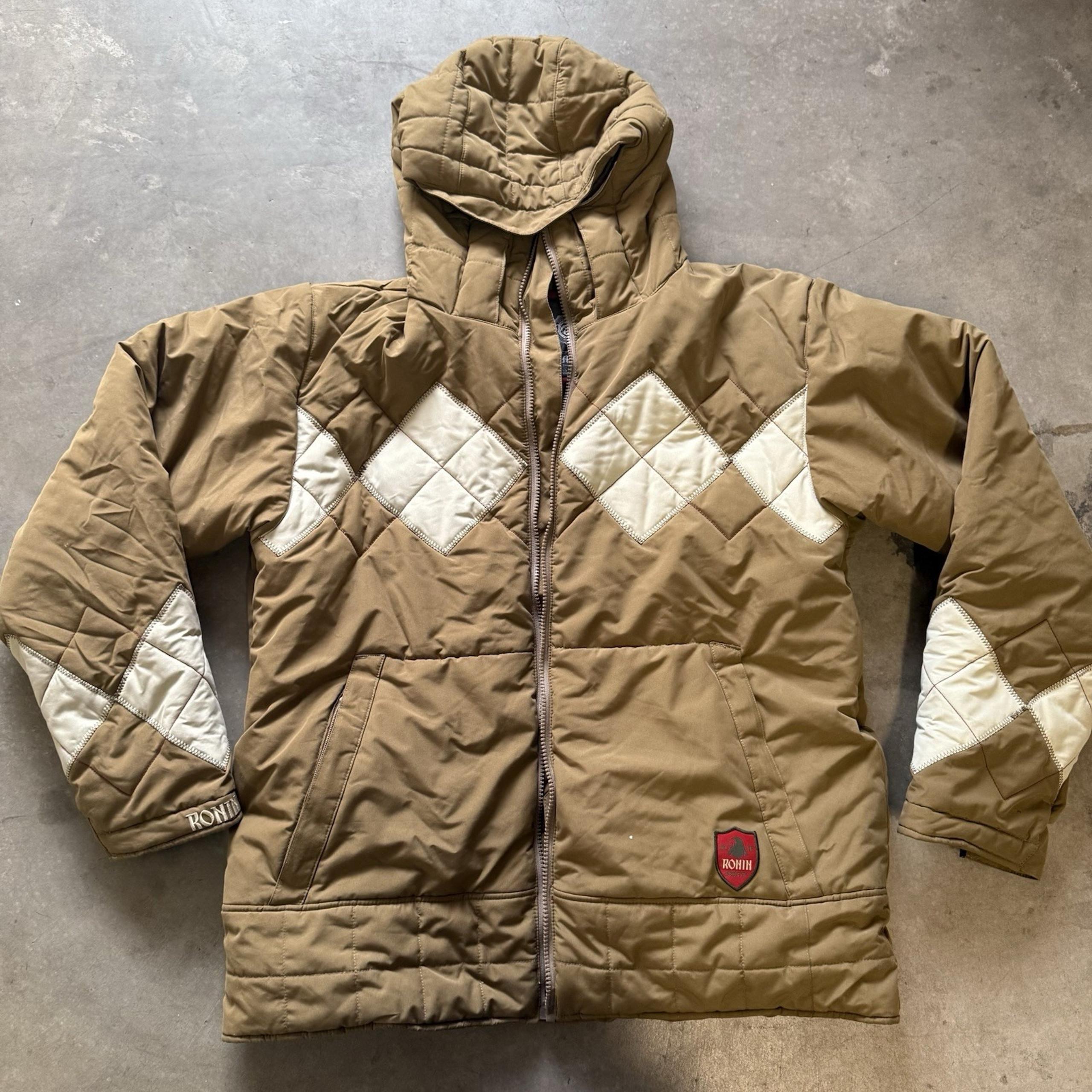 Burton Ronin Mens Snowboard Ski Jacket Puffer Quilted Tan Size Medium