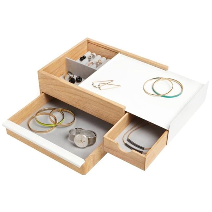 Umbra Stowit Jewelry Box Accessory Organizer White/Natural