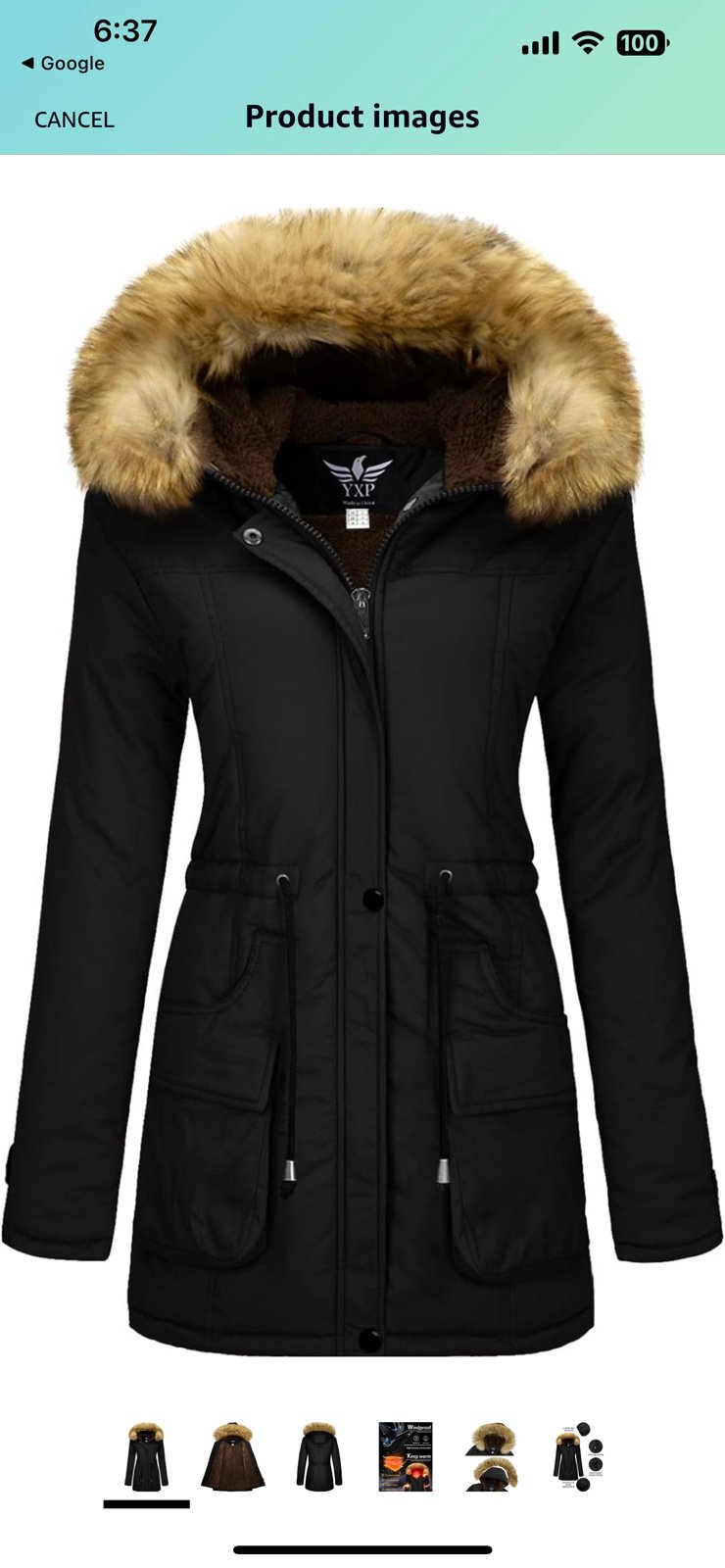 YXP Women's Winter Thicken Military Parka Jacket Warm Fleece Cotton Coat with Fu