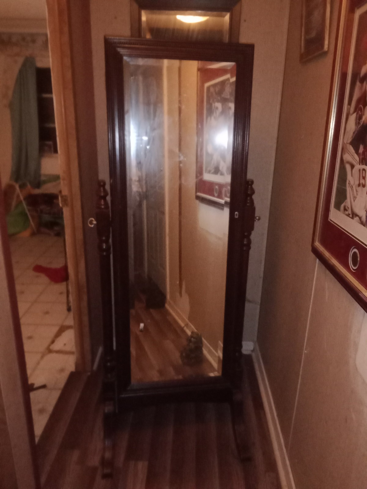 Stand mirror armoire