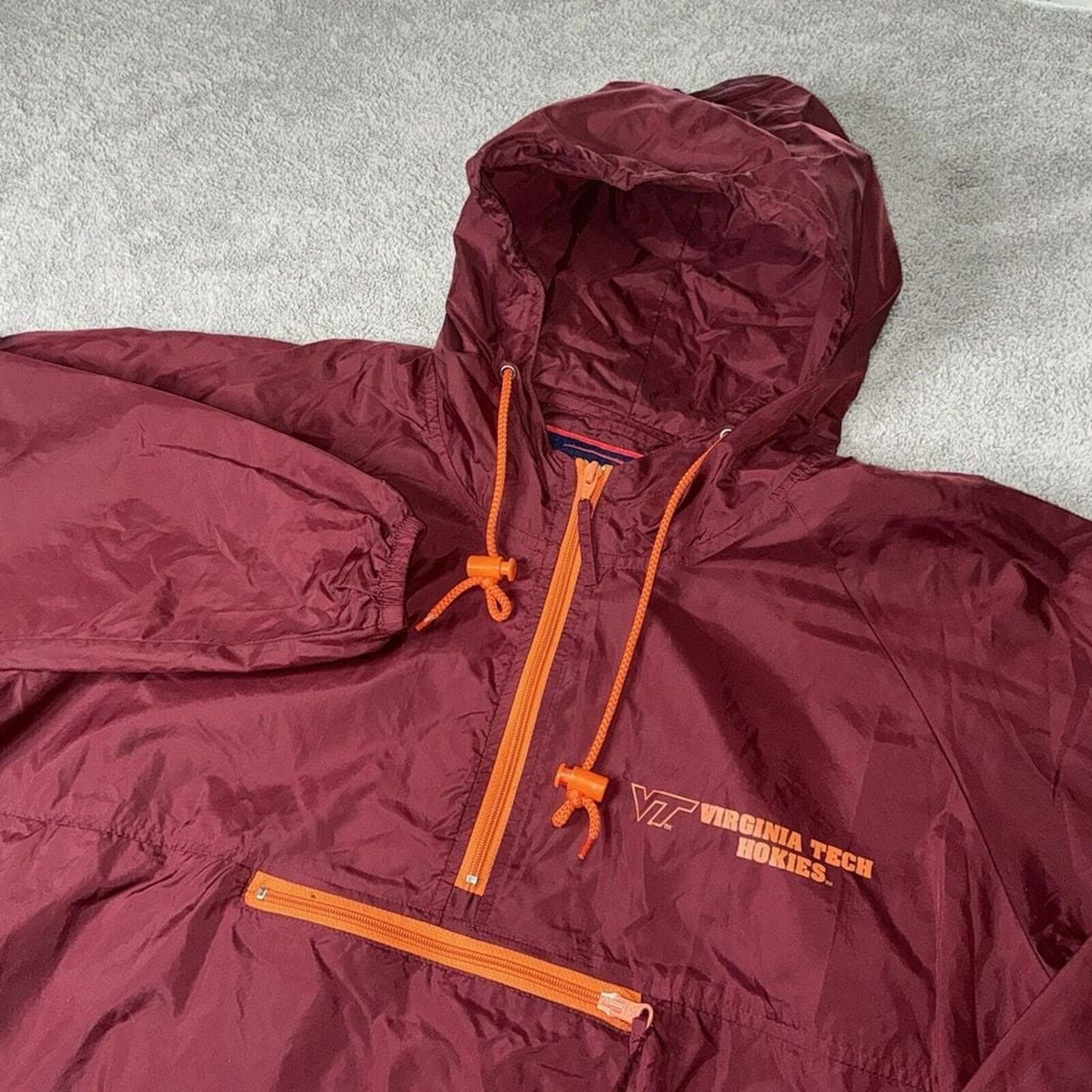 Pro Player Vintage Virginia Tech Hokies Jacket Windbreaker Pullover Mens L