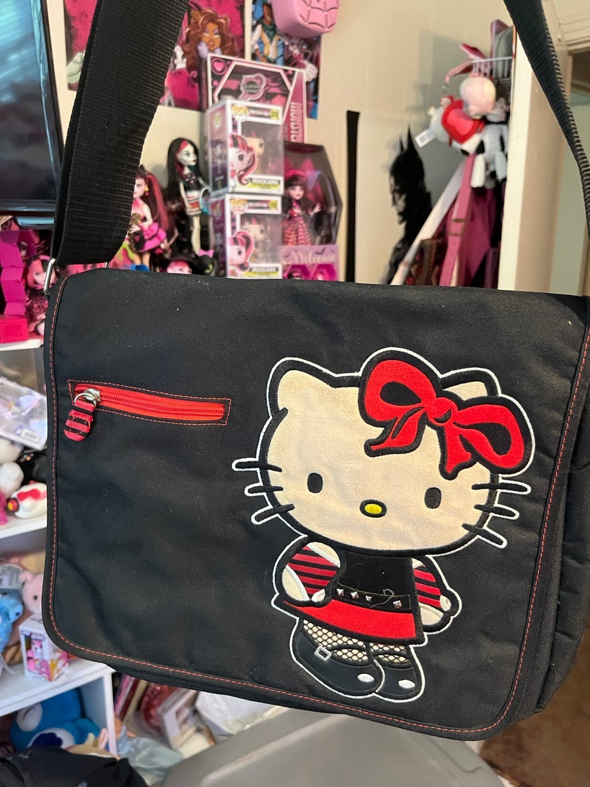 hello kitty punk messenger bag