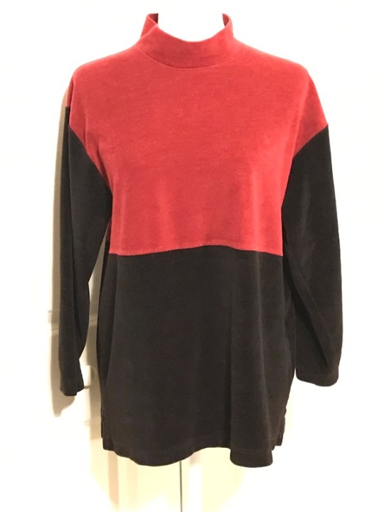 Erika Collection Colour Block Velour Top ~ Size Large