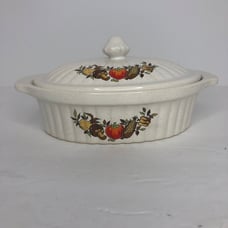 Mid Century Stoneware Japan Casserole Dish