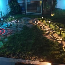 Bright Solar Pathway Lights 6 Pack,Color Changing+Warm White LED Solar Lights