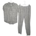 THREAD & SUPPLY Pinstriped Button Up Shirt & Drawstring Pant Set Gray Size Large