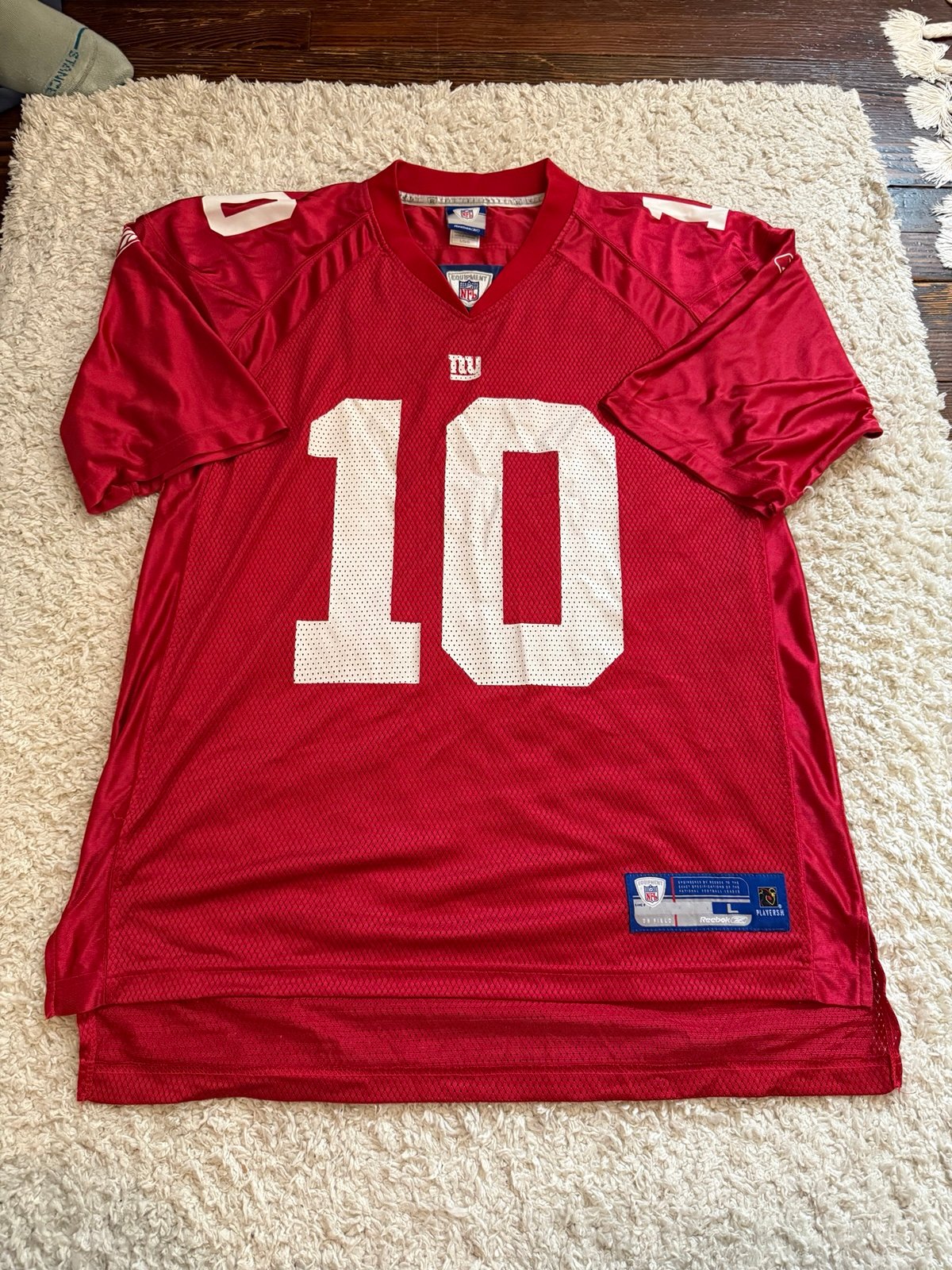 Men’s New York Giants NFL Reebok Jersey Eli Manning #10 Size Large Red