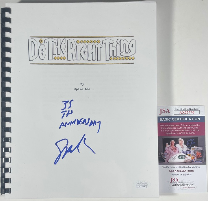Director Spike Lee Signed Do The Right Thing Full Movie Script Autograph JSA COA