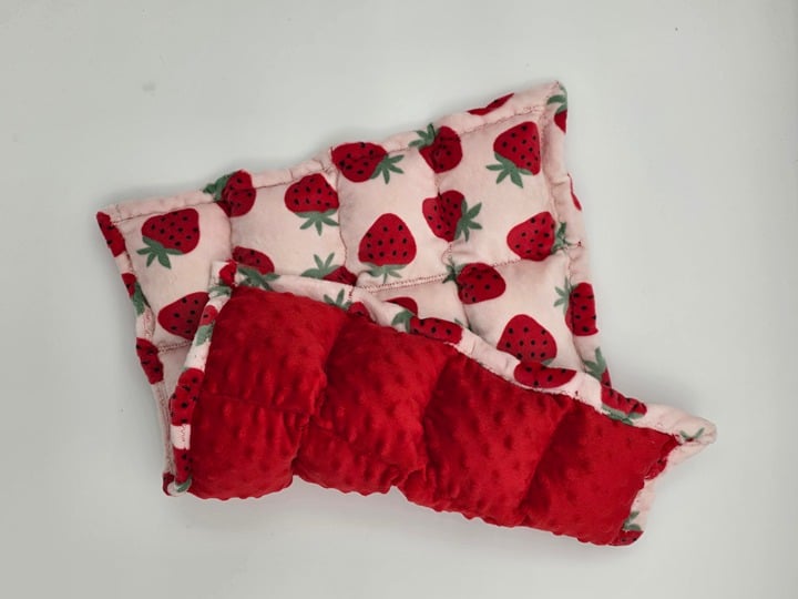 Strawberry doubled minky Sensory Weighted Lap Pad blanket for Kids - 5 lbs