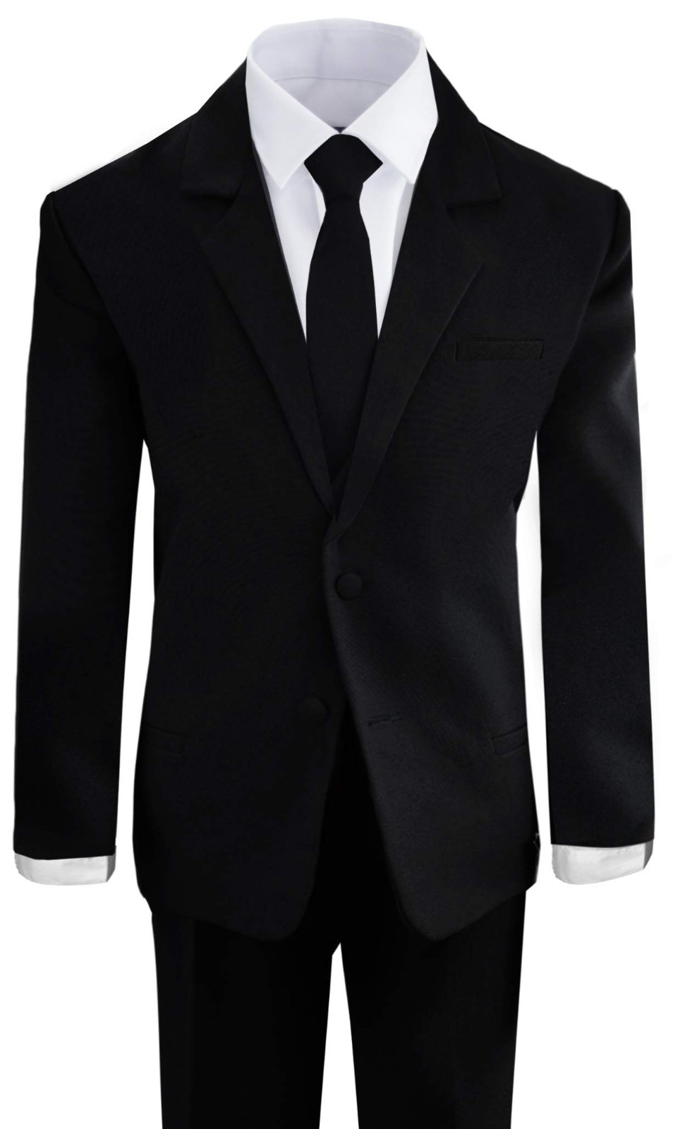 Black n Bianco Boys' Formal Black Suit with Shirt and Vest