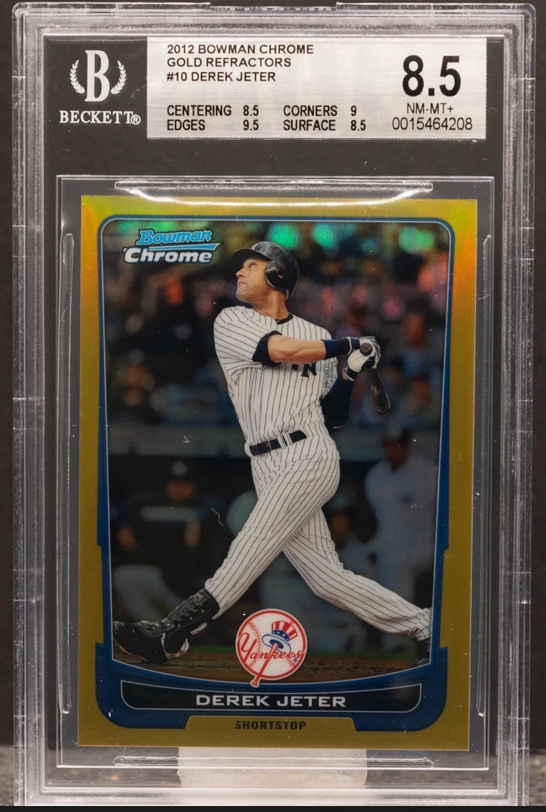 2012 Bowman Chrome #10 Derek Jeter Gold Refractor /50 BGS 8.5