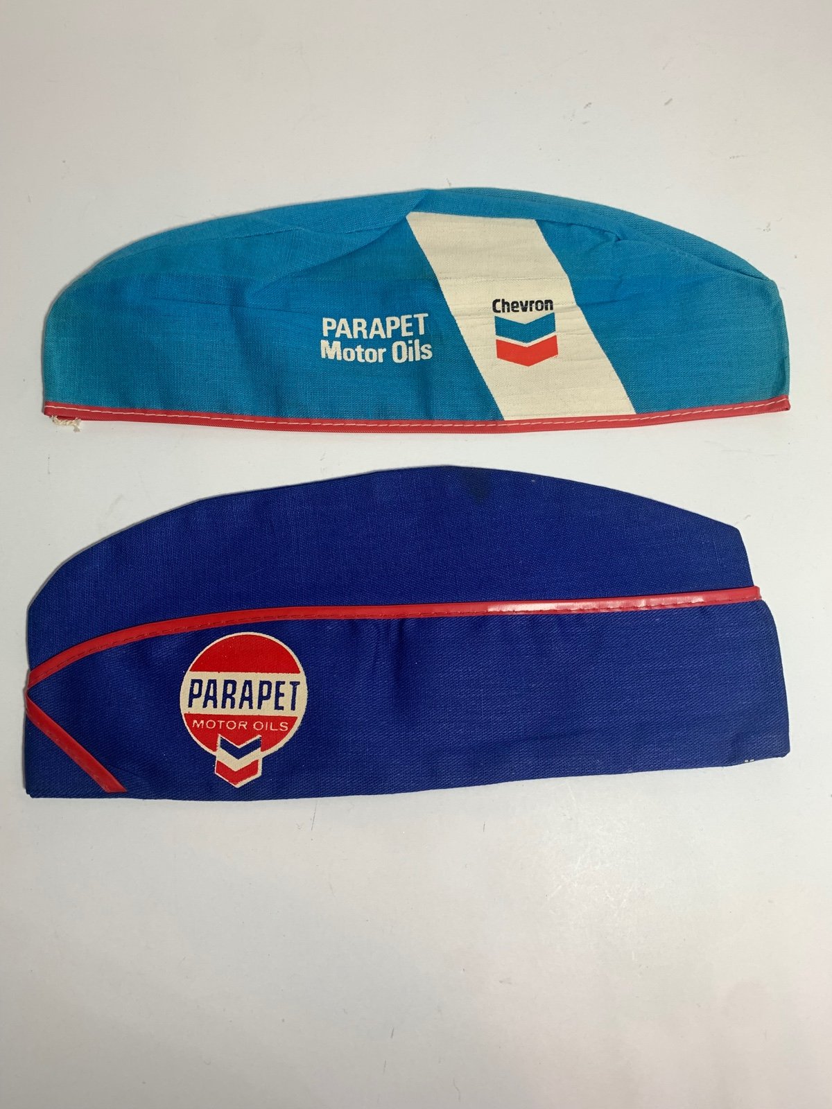 Vintage Chevron Parapet Service Attendant Hat - Lot of 2