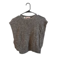 Vintage 1980s Silk Angora Blend Sweater Vest Heidi Large Gray
