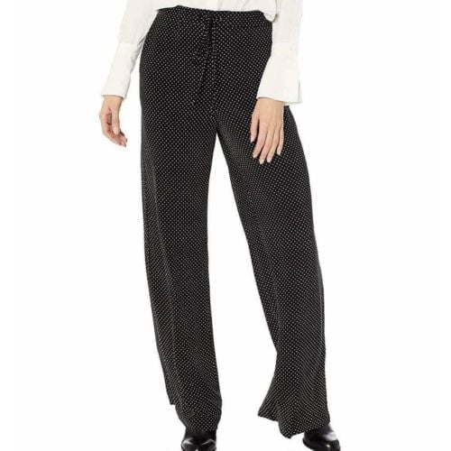 NWOT Nanette Lepore Women Large Black/White Polka Dot Elastic Waist Pants Large