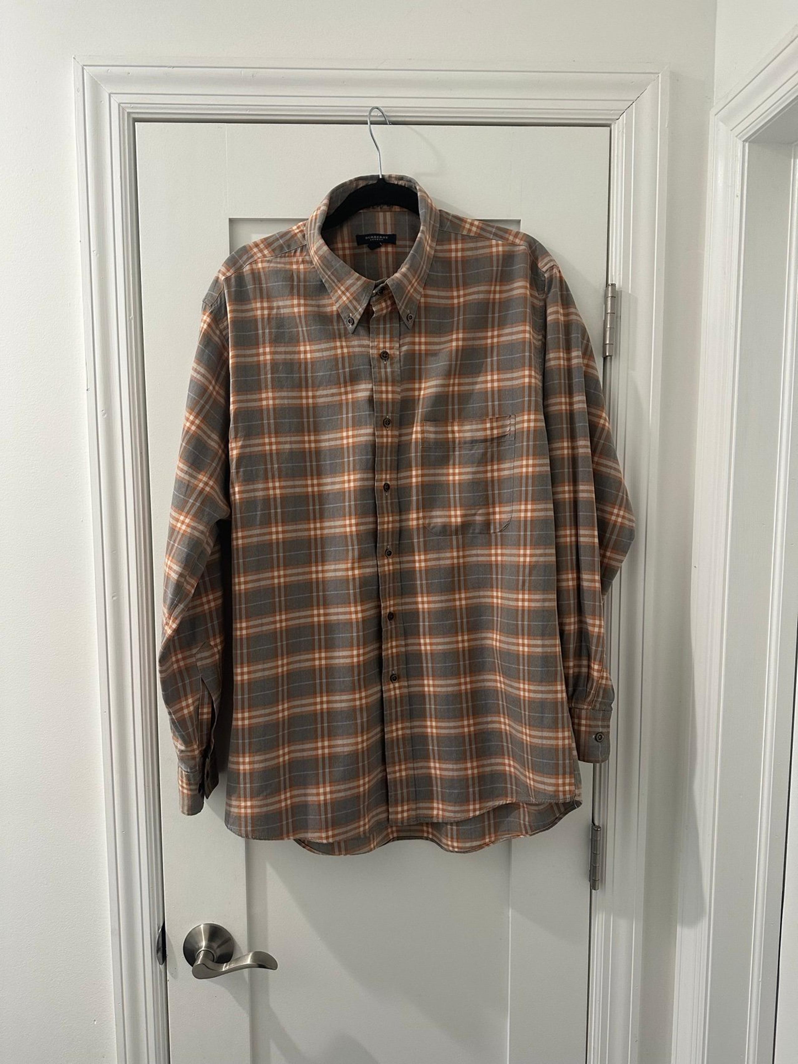 Burberry Men’s Long Sleeve Button Down Shirt Nova Check Size XL