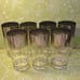Vintage Mid Century Modern Silver Fade Rimmed High Ball Glasses set of 7