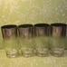 Vintage Mid Century Modern Silver Fade Rimmed High Ball Glasses set of 7