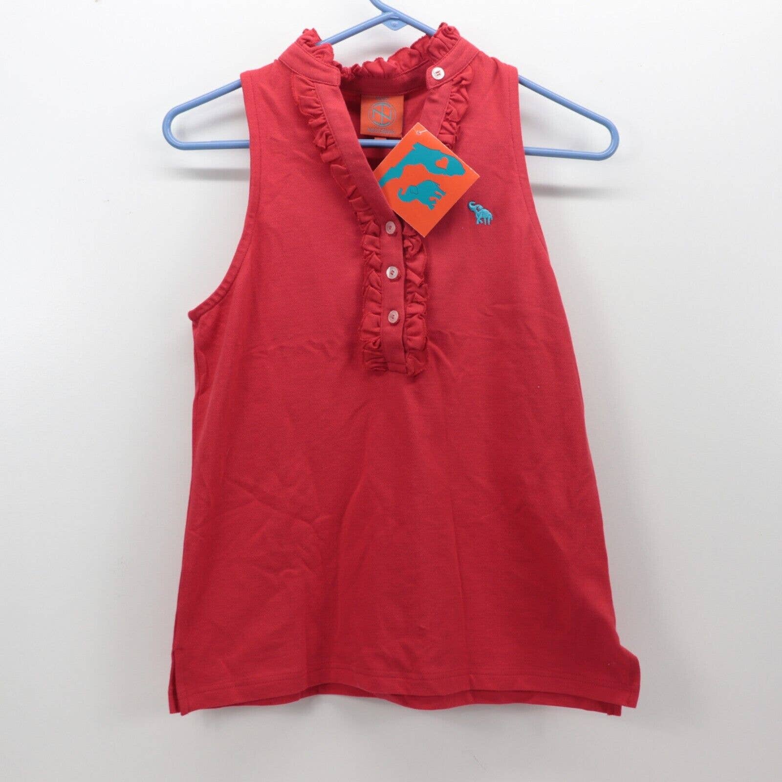 Tracy Negoshian Jennie Red Halter Ruffle Polo Womens Size Small