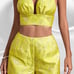 Yellow Jaquard Two Piece Halter and Short Set