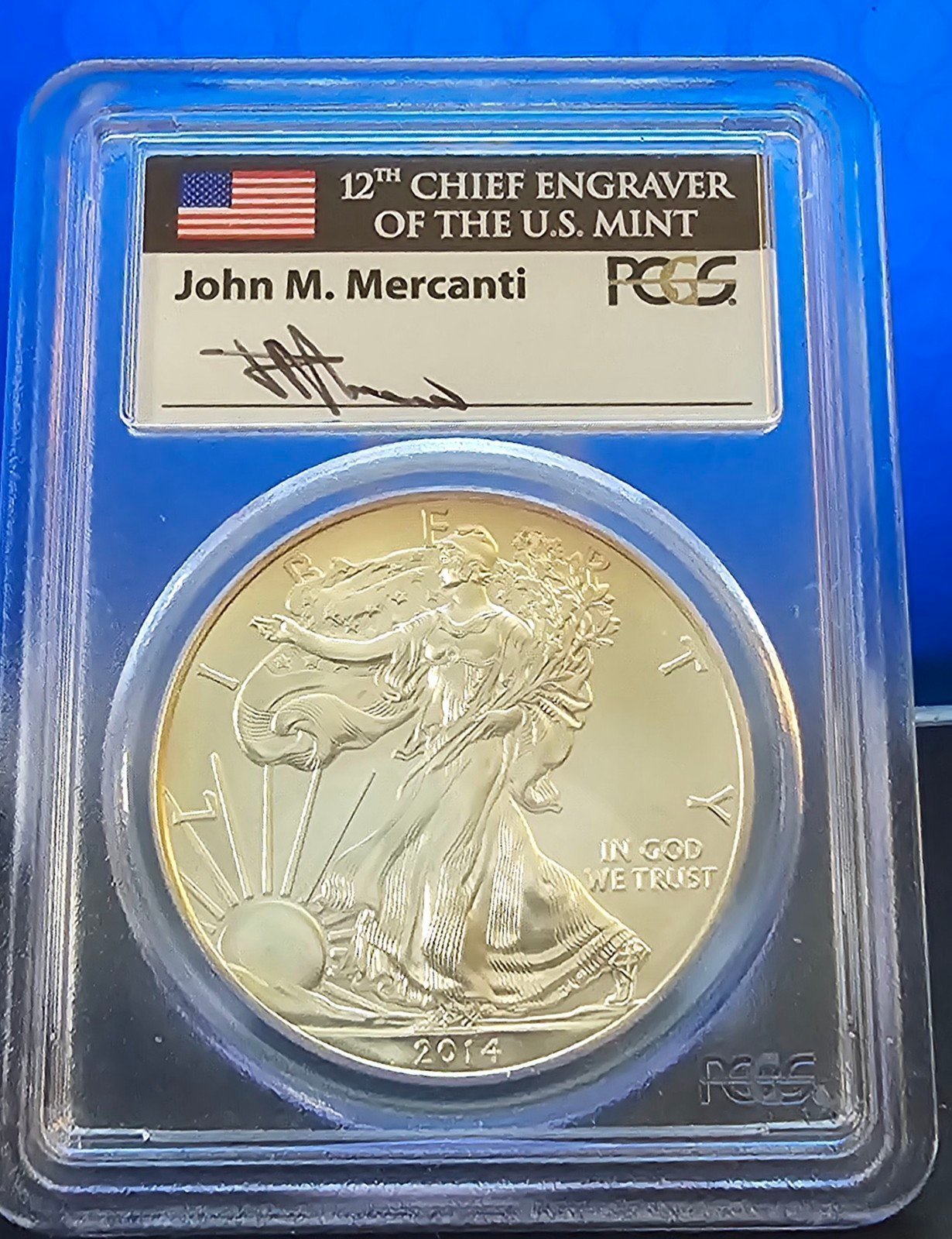 A 2014 John M. Mercanti Signature Eagle PCGS
