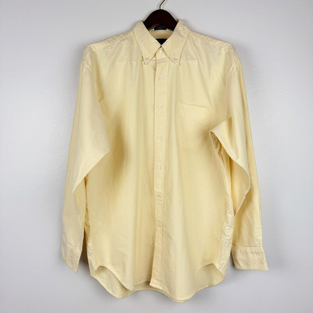 J. Crew Men’s Giant Fit Oxford Shirt Yellow Size M NWT